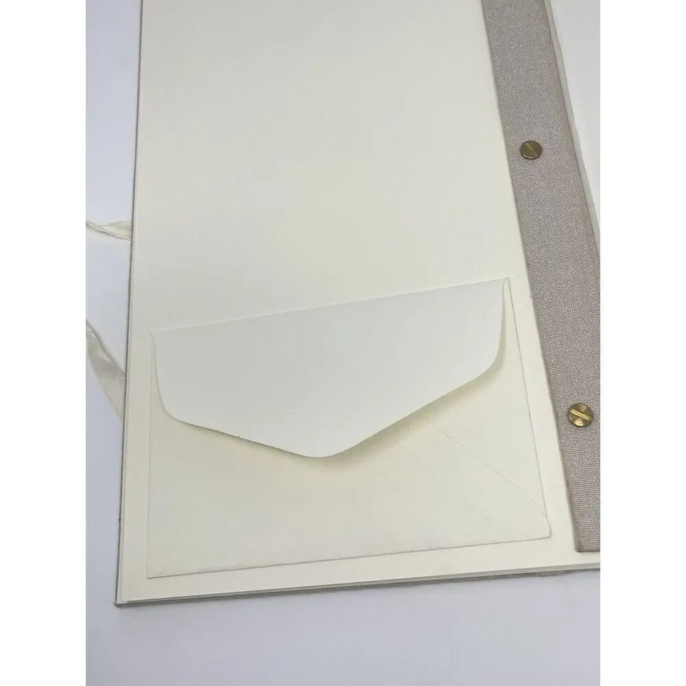 Pottery Barn Photo Picture Memory Book Album Linen Beige  Scrapbook 8.5x14.5”